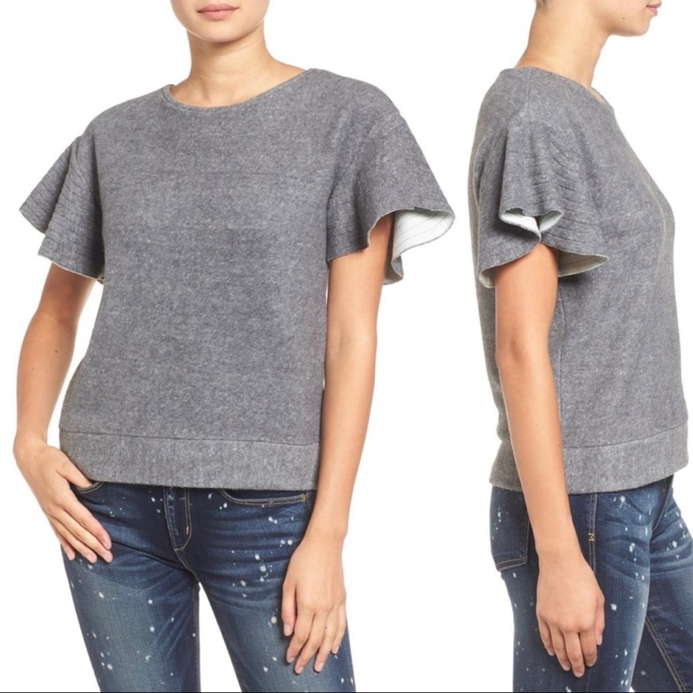 McGuire Bella Felted Flutter Sleeve Tee, Size: Small